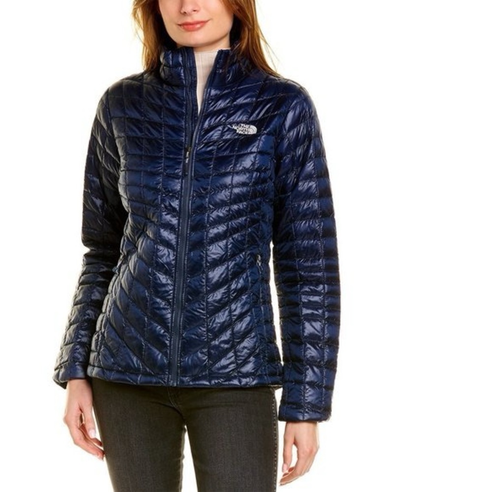 The North Face Womens Dark Blue Puffer Jacket M Lightweight Warm Winter